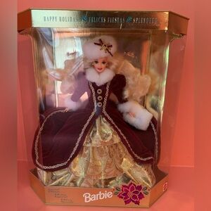 Happy Holidays Barbie (1996) - Vintage Christmas Elegance in Original Packaging